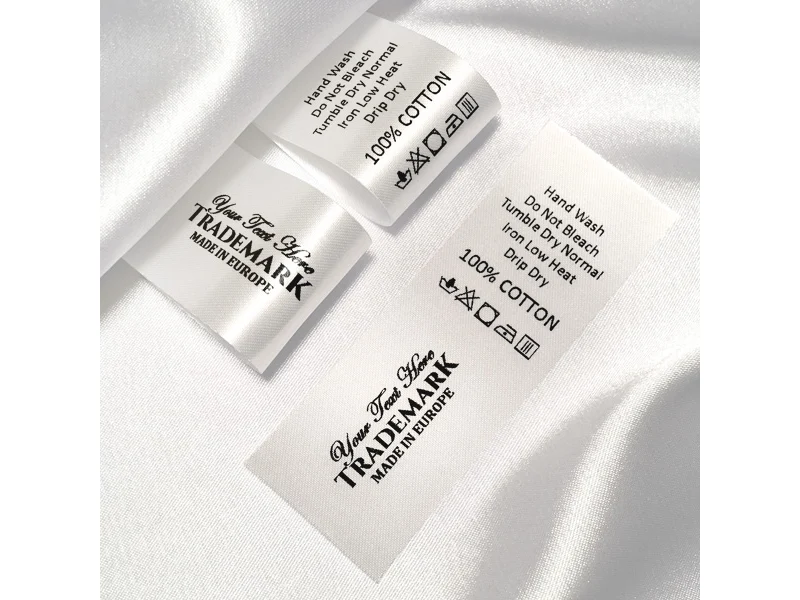Bristol Patch Labels shown as a UK textile label manufacturing example with hang tag size label and patch label application