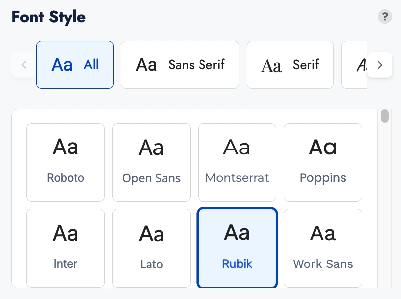 Customise Font Style