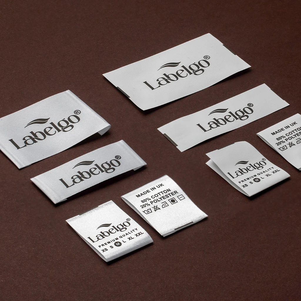 Custom Printed Fabric Size Labels manufactured by LabelGo