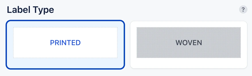Select Label Type - Printed Label