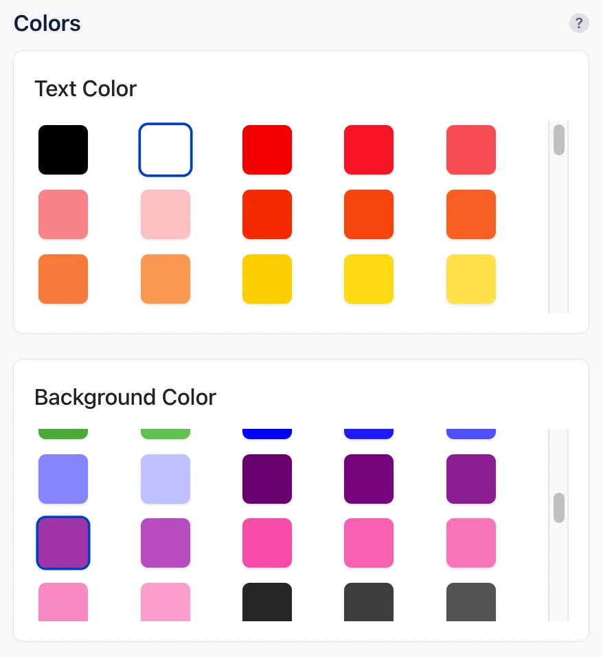 Set Colours and Background