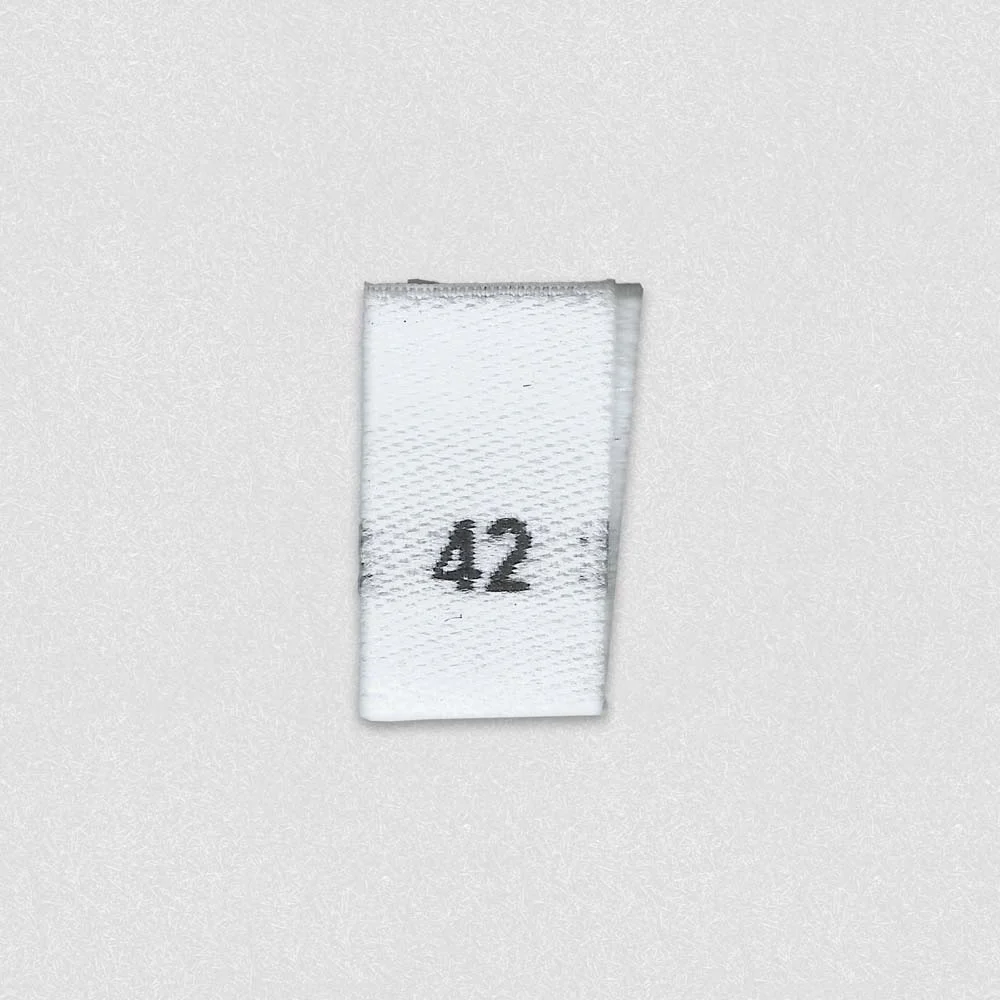 White Woven Size Label – Size 42 manufactured by LabelGo
